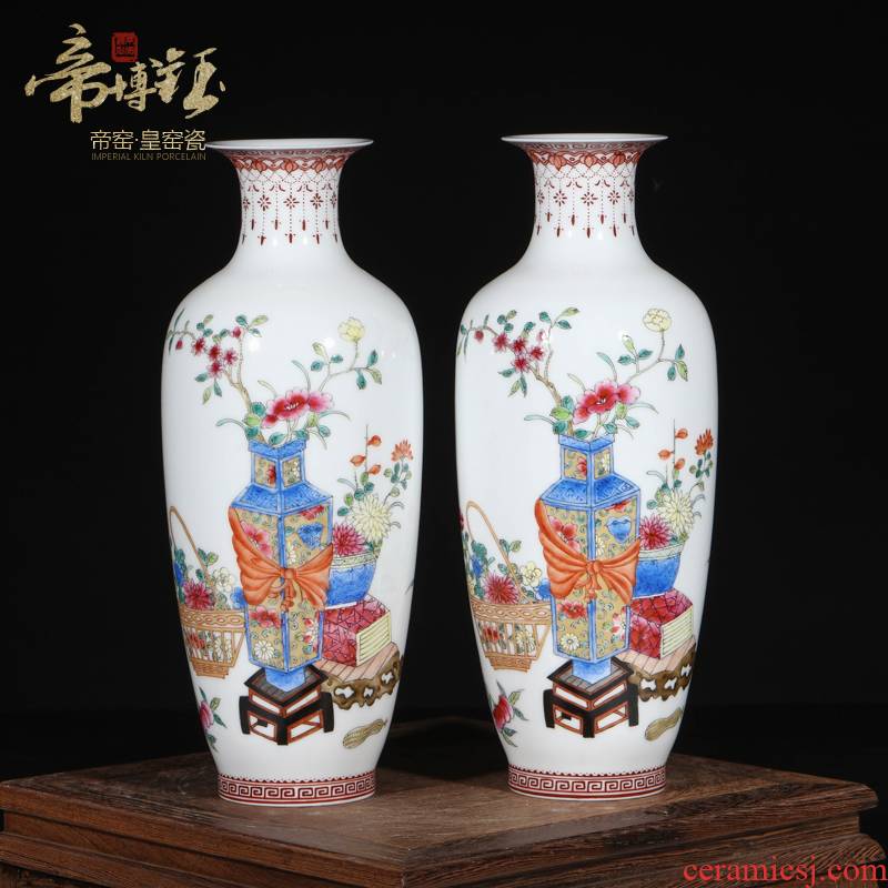 Jingdezhen ceramics antique hand - made pastel antique goddess of mercy bottle to bottle antique porcelain decorative antique old goods