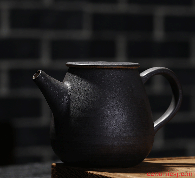 Jingdezhen your up coarse pottery black little teapot single pot teapot with kung fu tea hand grasp pot home teapot