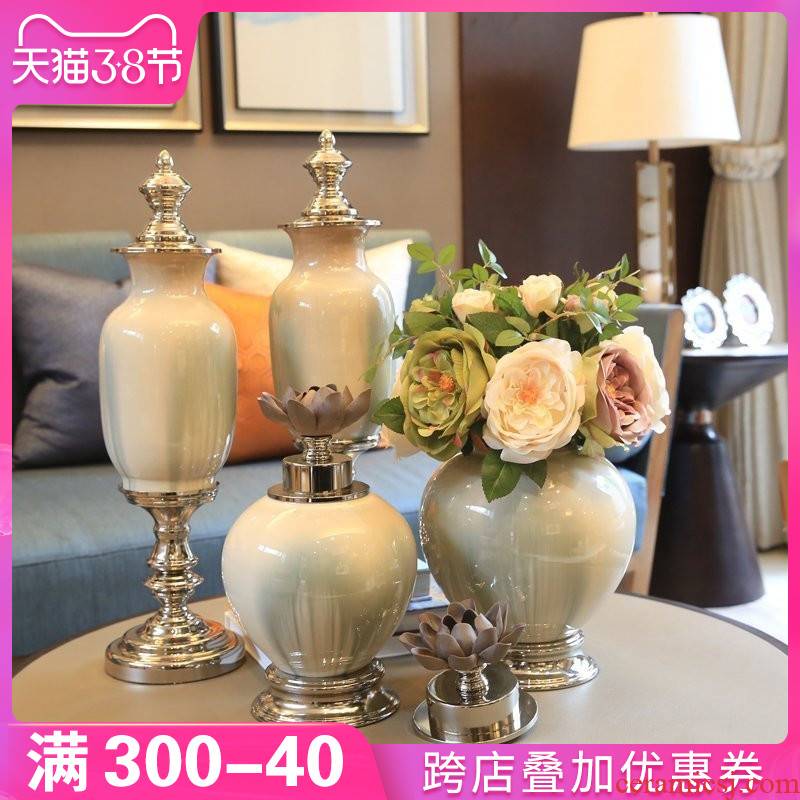 The New Chinese vases, ceramic furnishing articles household act the role ofing is tasted European living room TV cabinet table decorations porch desktop decoration