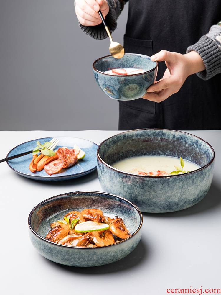 This porcelain northern dishes suit European creative ceramic tableware home dinner dish dish soup bowl rice bowls