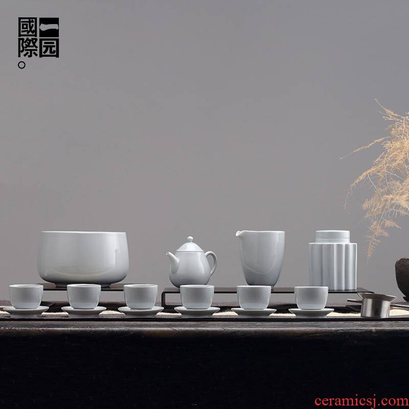 A garden international ceramic tea set home the whole set of Chinese porcelain tea set tea service kung fu tea set