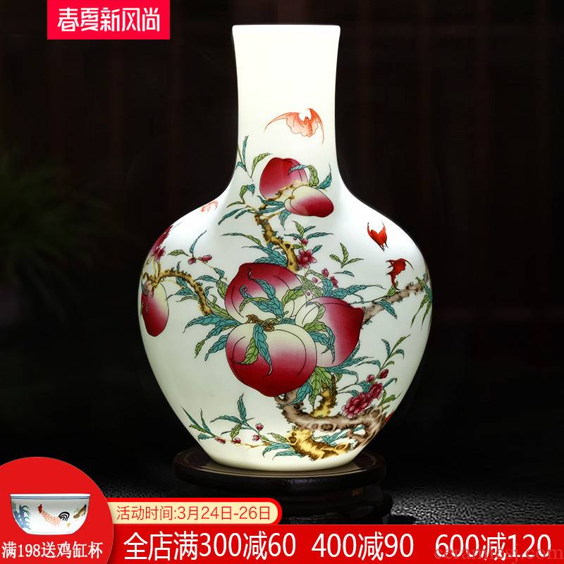 Jingdezhen ceramics live figure vase Chinese flower arranging adornment home sitting room TV ark, handicraft furnishing articles
