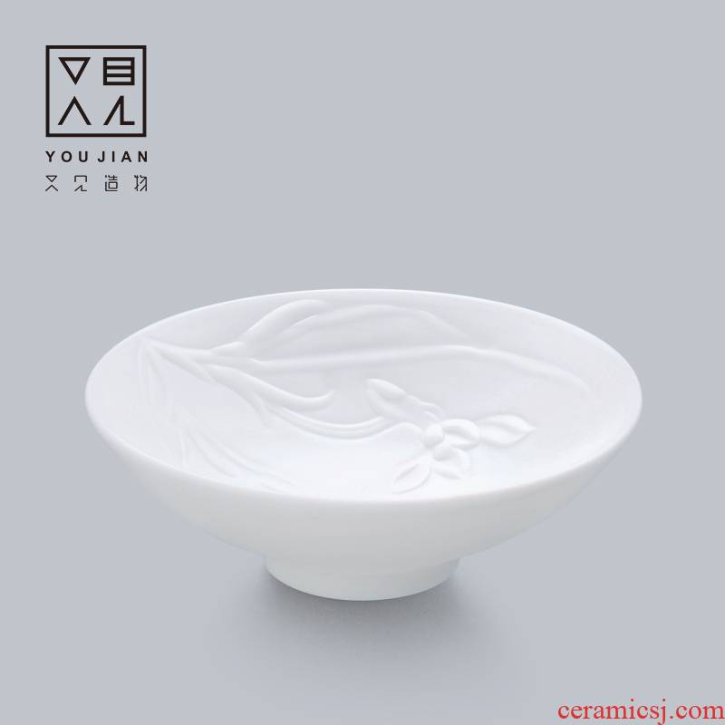 And creation of white porcelain ceramic single orchid cup single CPU kung fu tea tea cup perfectly playable cup small bowl