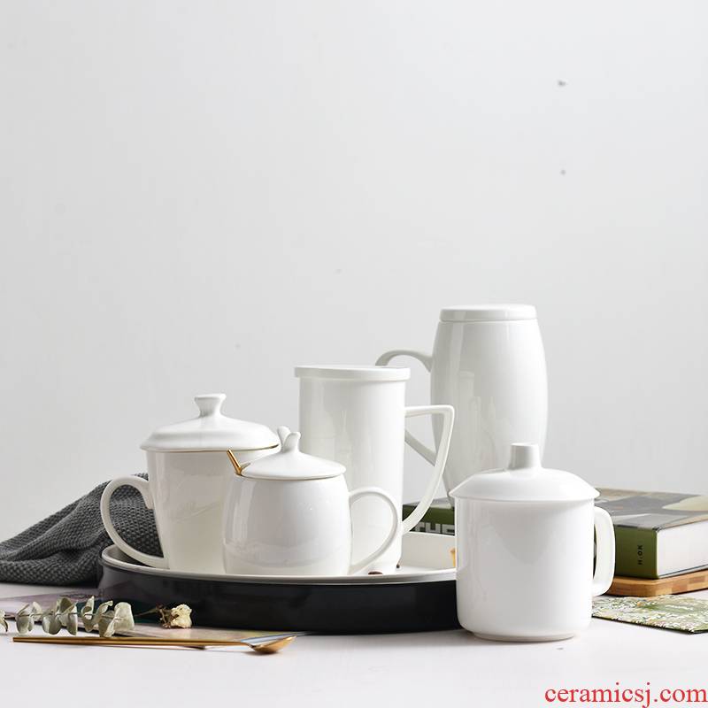 Tangshan ipads porcelain white creative picking keller cup lid glass ceramic cups water cup custom logo
