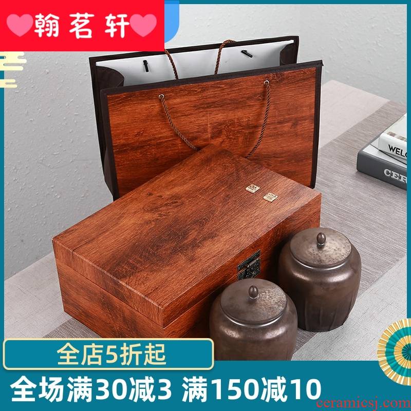 High - grade tea gift box packing box of the ceramic tea canister large half jins of black tea pu - erh tea gift box cartons is general