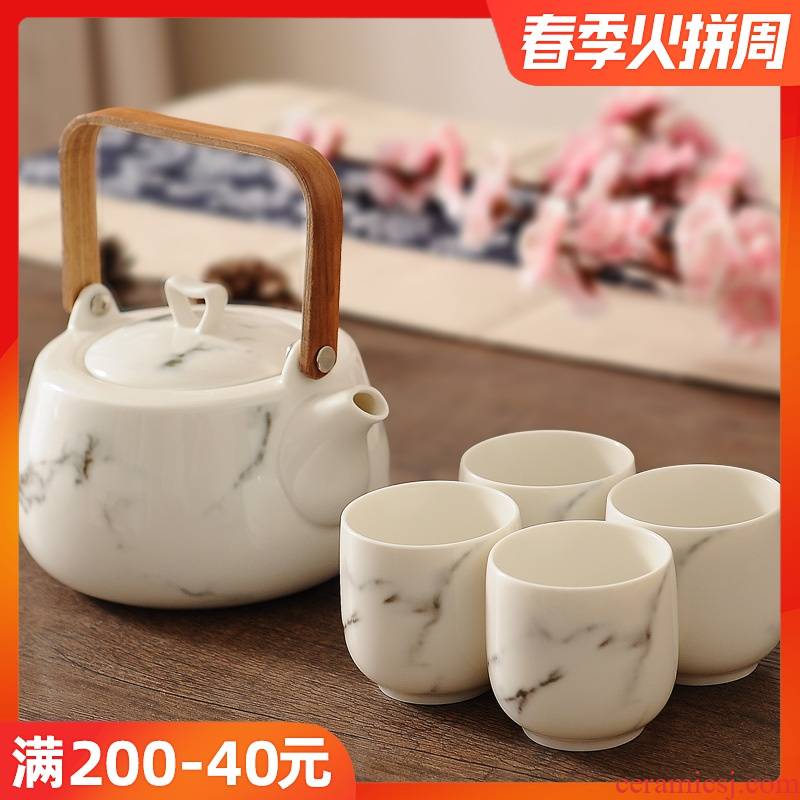 Chinese style tea pot set home tea tea cup set with ceramic cups water. A complete set of kung fu tea set