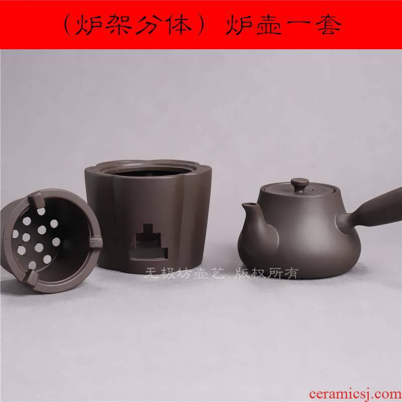 Purple sand tea set alcohol furnace kung fu tea based Taiwan antique tea stove suit kettle temperature wine alcohol lamp