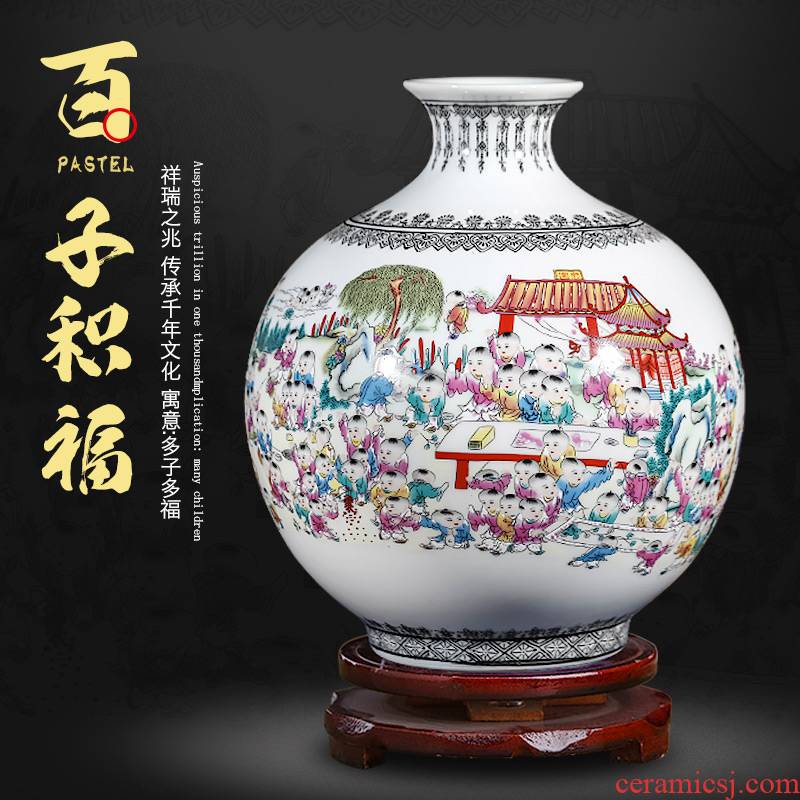 Jingdezhen ceramics powder enamel the ancient philosophers figure vase flower arranging Chinese style household furnishing articles, the sitting room porch TV ark, adornment