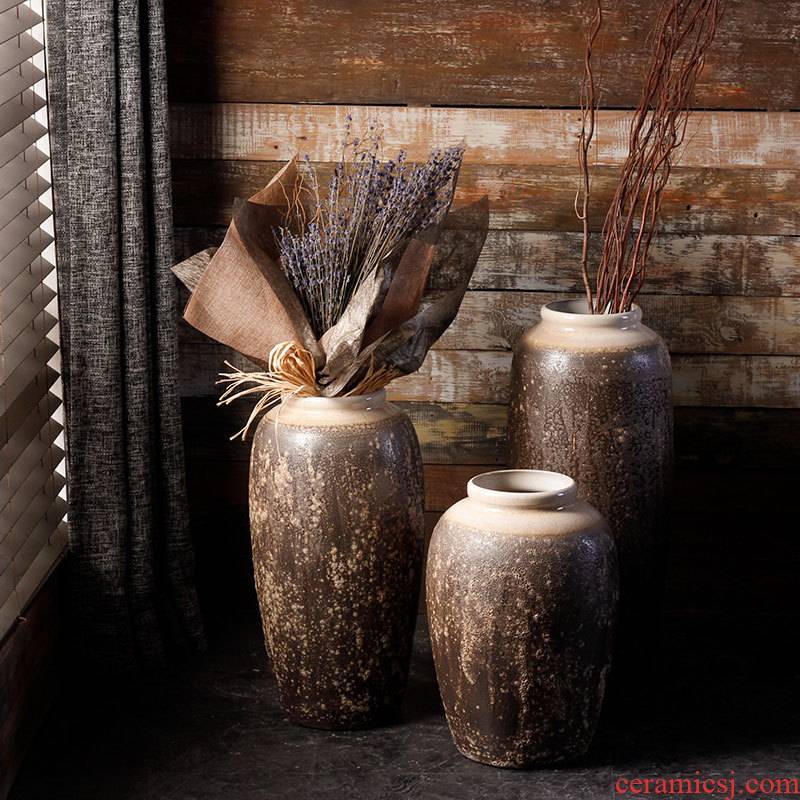 Jingdezhen ceramic vase landing craft coarse dry flower, flower implement some ceramic jar jar sitting room big flowerpot flower arranging furnishing articles