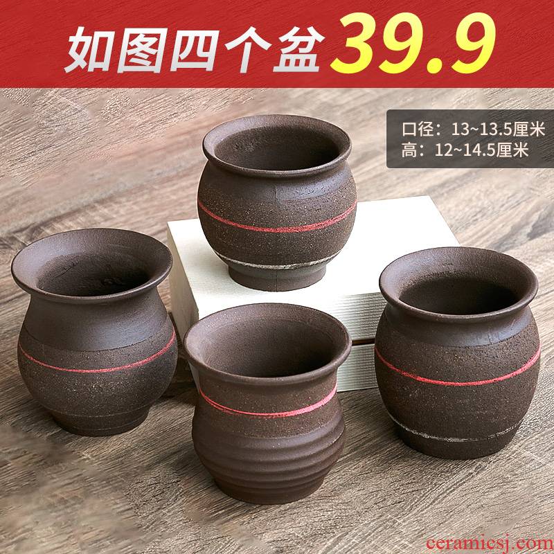 Fleshy flower pot Chinese rose flower pot set ceramic contracted character coarse hair, tao violet arenaceous mage gop running high pot