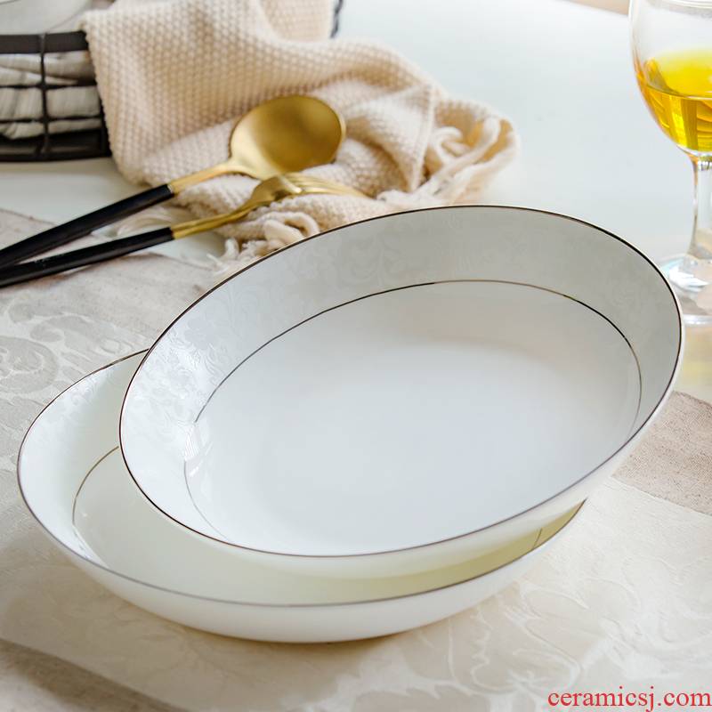Dish Dish plate household circular creative ceramic plate FanPan western Dish Chinese ipads porcelain tableware suit