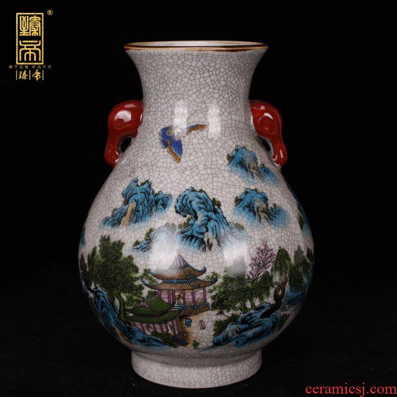 Jingdezhen imitation the qing qianlong on crackle f tube bottles of antique reproduction antique table ano decoration as old place