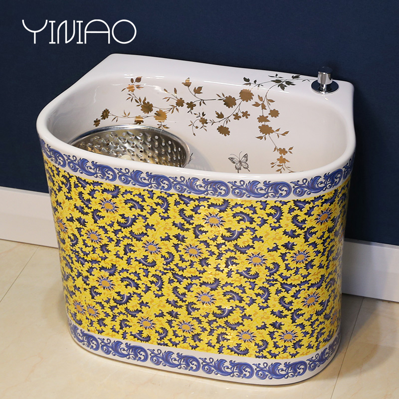 M letters birds ceramic mop mop pool household balcony toilet small basket for wash the mop pool mop basin drop much money