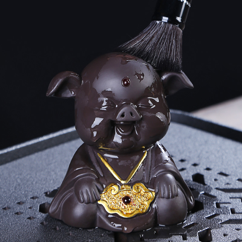 Furnishing articles pet boutique brand to implement creative violet arenaceous pig tea to keep lucky little pig play kung fu tea tea sets tea accessories