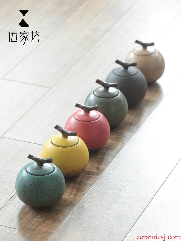 The wu family fang tea tanks caddy fixings ceramic up small seal pot of tea packaging household utensils