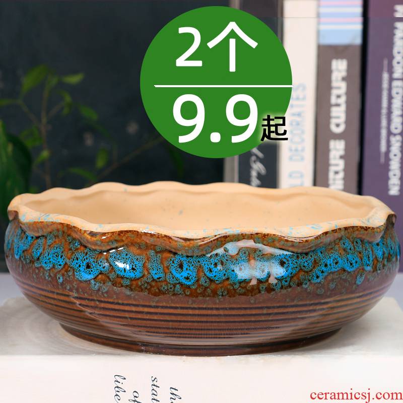 The Fleshy flower POTS, large diameter special offer a clearance package mail oversized contracted household variable flowerpot ceramic large platter
