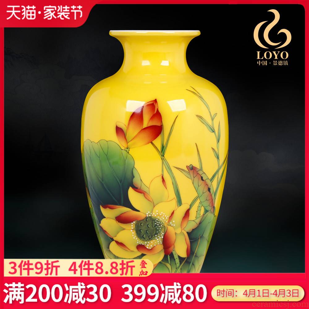 Jingdezhen ceramics furnishing articles hand - made of lotus pond scent vase Chinese style household table decoration decoration