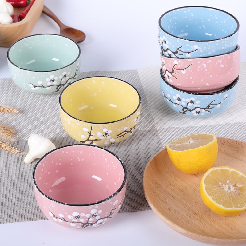 Eating food suits for students' dormitory single ceramic tableware to eat express little bowl of blue and white porcelain household picking 2 people