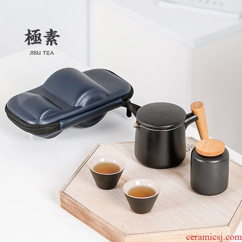 Portable travel tea set porcelain crack cup simple household teapot teacup car is suing carry - on bag