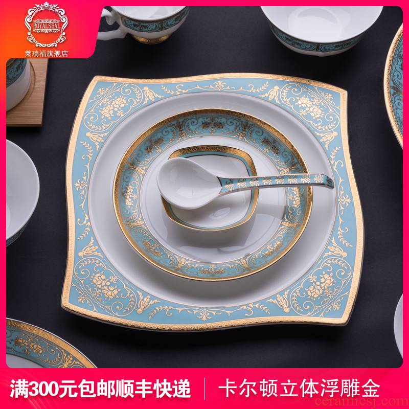 Larry the jingdezhen porcelain tableware suit ipads ipads porcelain household of Chinese style dishes suit simple dishes chopsticks ceramics