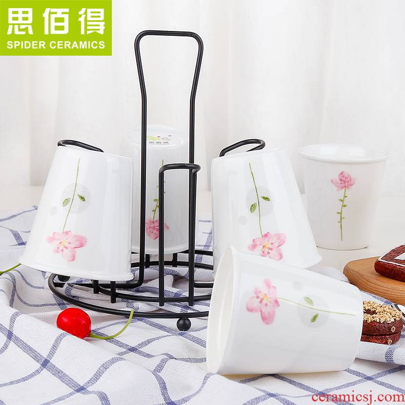 To think hk creative ipads ceramic cup FangZhi household glass cup set simple breakfast cup of coffee cup six times