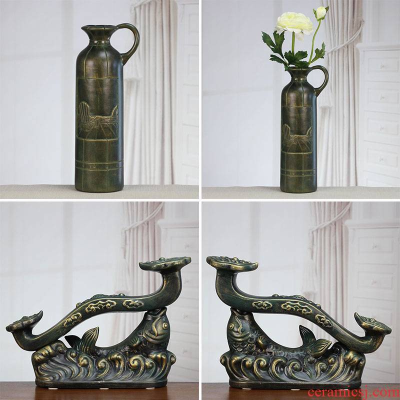 Great well imitation bronze ceramic furnishing articles of modern Chinese lacquer antique decoration decoration in the sitting room porch handicraft product