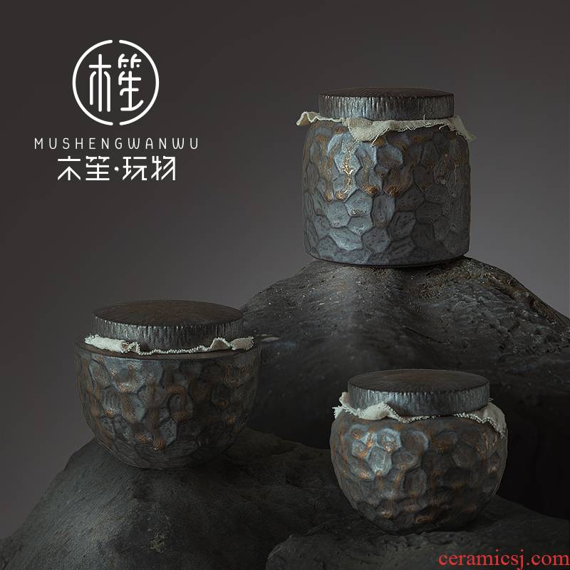 Creative ceramic tea pot home move Japanese hammer kitchen food storage tanks seal pot pu - erh tea POTS