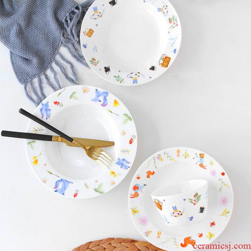 North house ceramics ceramic tableware animal paradise series dishes free combination meters deep dish bowl dab of plates