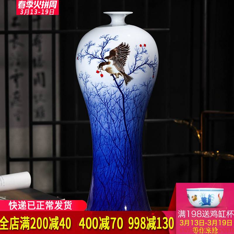 The Master of jingdezhen ceramics hand - made antique Chinese blue and white porcelain vase home furnishing articles large living room