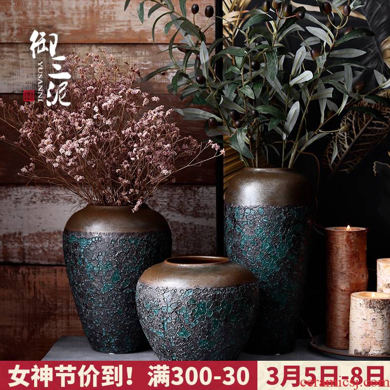 Restore ancient ways the Nordic vases, I and contracted ceramic flower arrangement sitting room furnishing articles furnishing articles coarse some ceramic pot dry flower decoration