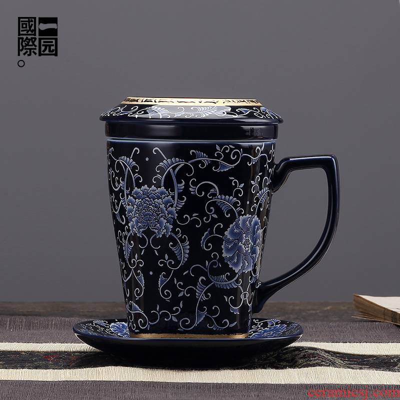 A garden international household ceramics Sir Four office tea cup lid cup filter personal glass cup