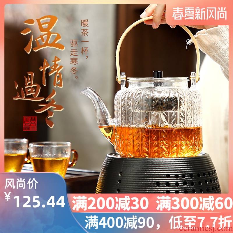 Thickening of the heat - resistant glass suits for the boiled tea, the electric TaoLu household contracted girder cooking pot high - temperature tea tea stove