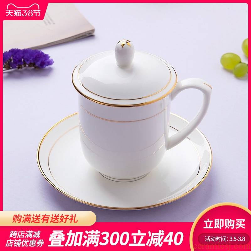 Jingdezhen ceramic cup with a lid hand - made up phnom penh ipads porcelain cup cup suit working meeting of the custom LOGO