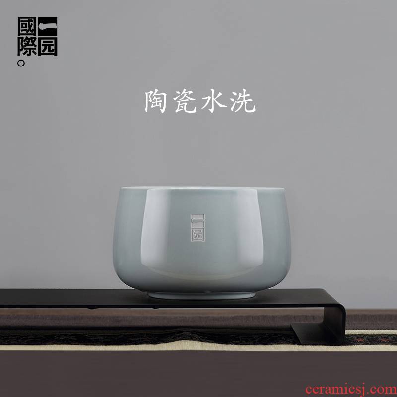 A water garden international ceramic bowl shape XiCha wash to kung fu tea accessories zero with large bowl washing cups tea taking