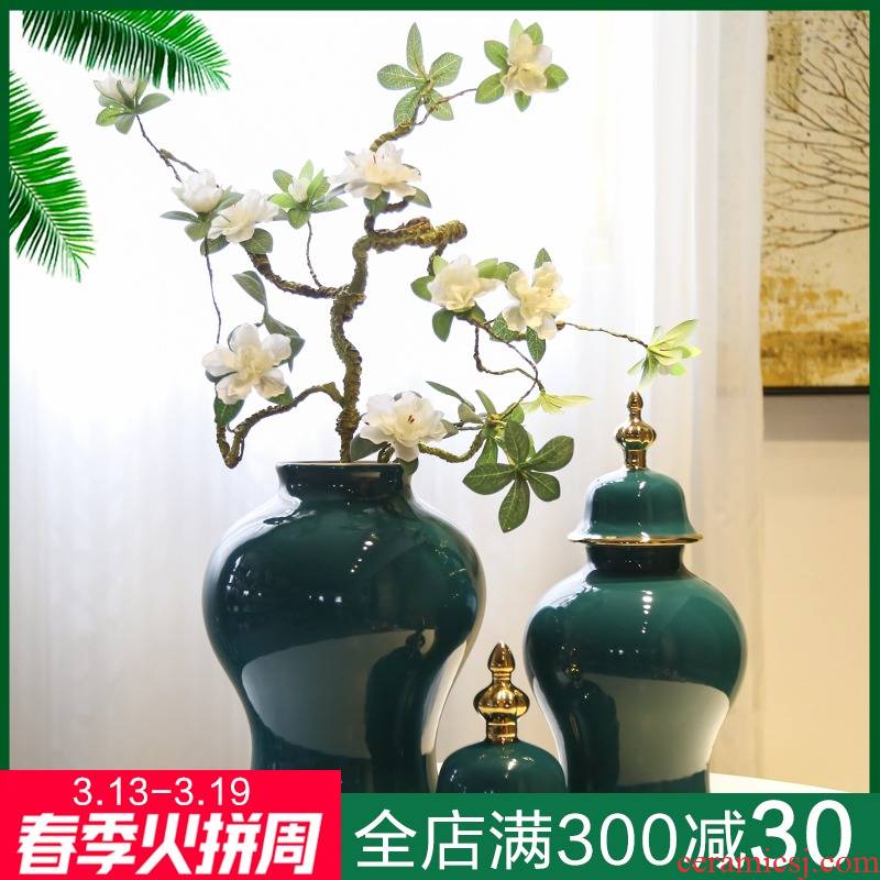 Jingdezhen ceramic general tank furnishing articles between example American new Chinese vases, flower implement the sitting room porch table decoration