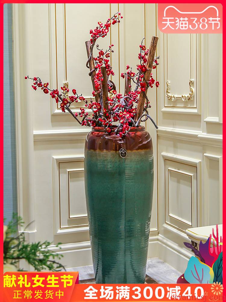 Jingdezhen ceramic large vases, new Chinese style hotel sitting room simulation flower flower arranging furnishing articles club villa decoration decoration