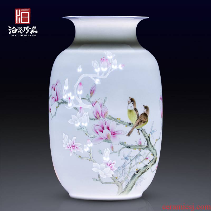 Jingdezhen ceramic hand - made dry flower vases, I and contracted household bedroom new Chinese style living room decorative furnishing articles
