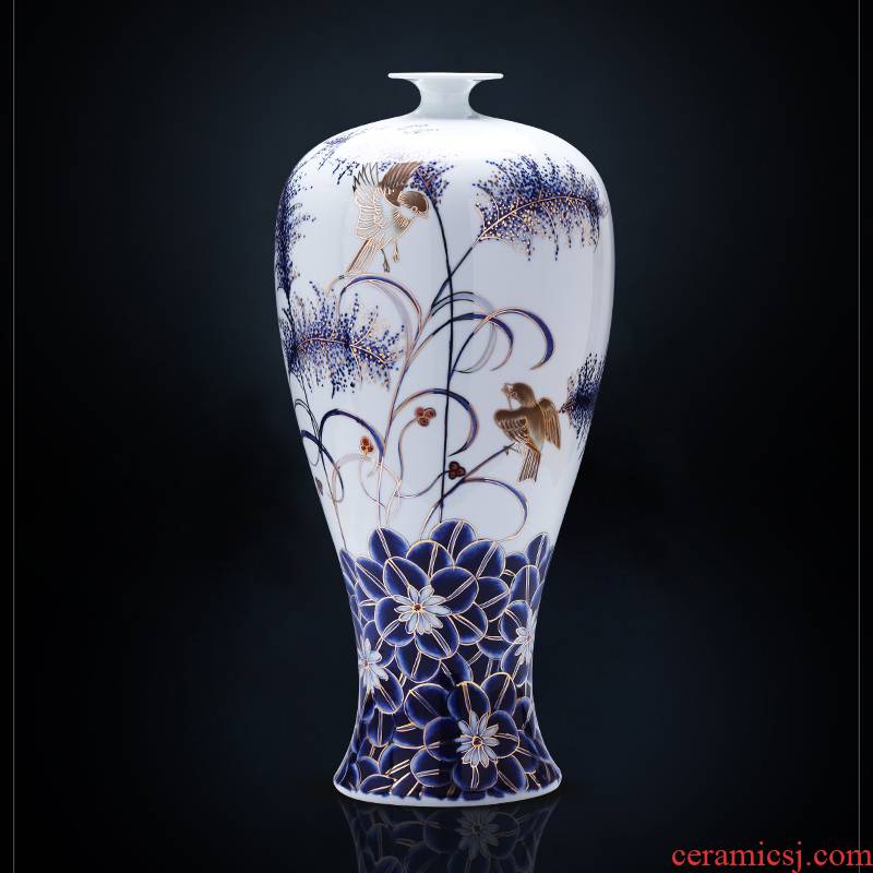 Jingdezhen ceramics masters hand big vase landed large draw painstakingly bottles of Chinese style household decorative arts and crafts