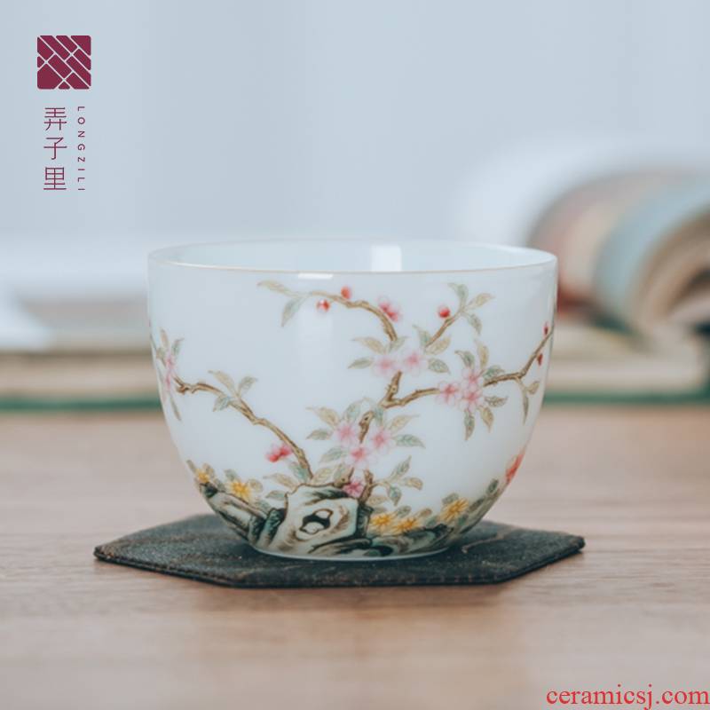 Cup in child masters Cup high - end jingdezhen of violet arenaceous pastel cheese grass ShaTang sample tea Cup kung fu tea set