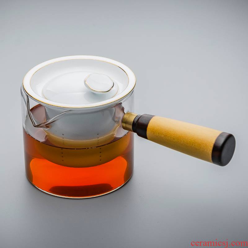 NiuRen enamel - lined filtering refractory glass teapot home cooked this teapot tea Japanese kung fu tea set