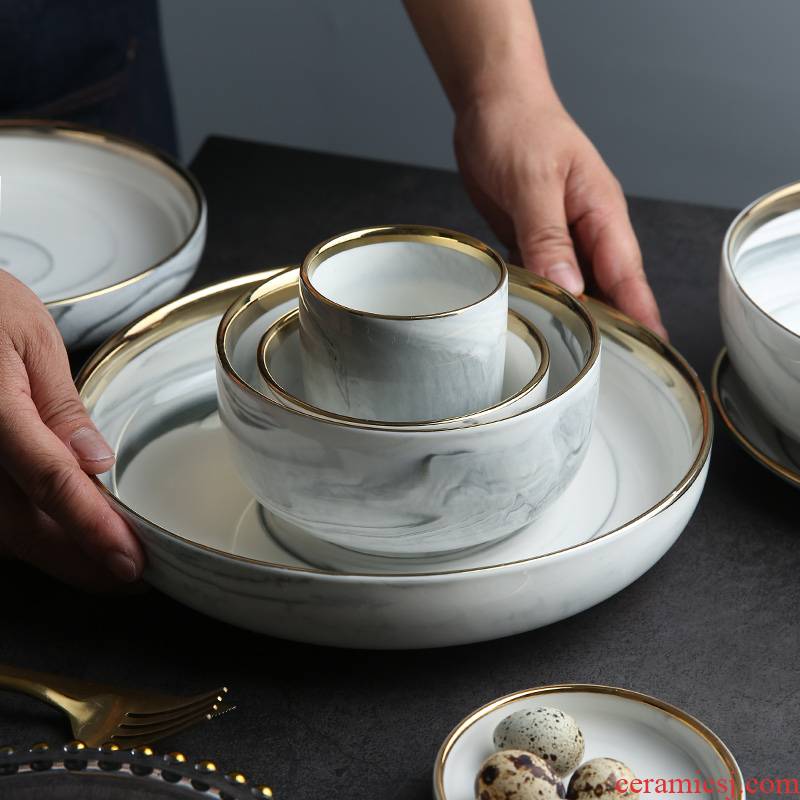 Mystery of northern wind up phnom penh marble ceramic tableware plate deep dish dish dish bowl soup bowl rainbow such use