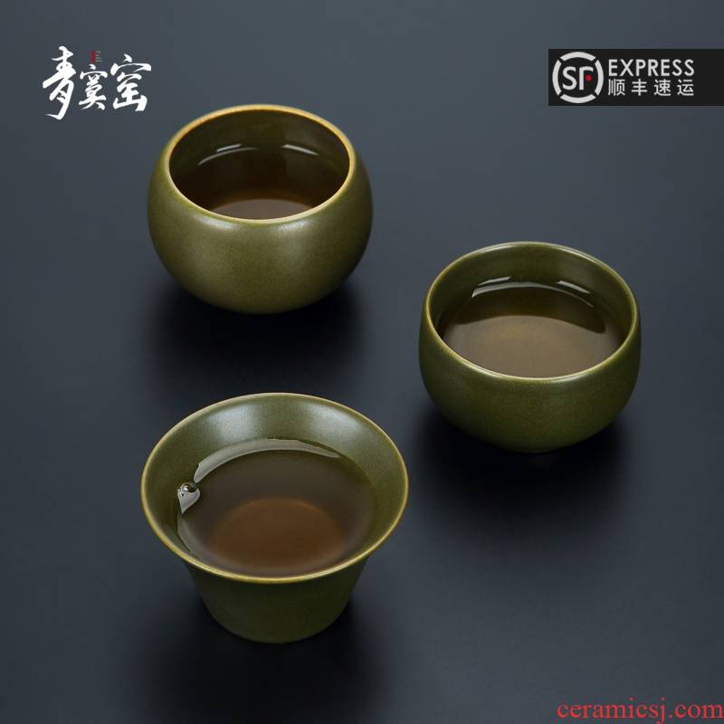 Green tea cups of was up with jingdezhen ceramic glaze masters cup at the end of the single sample tea cup tea cups of tea