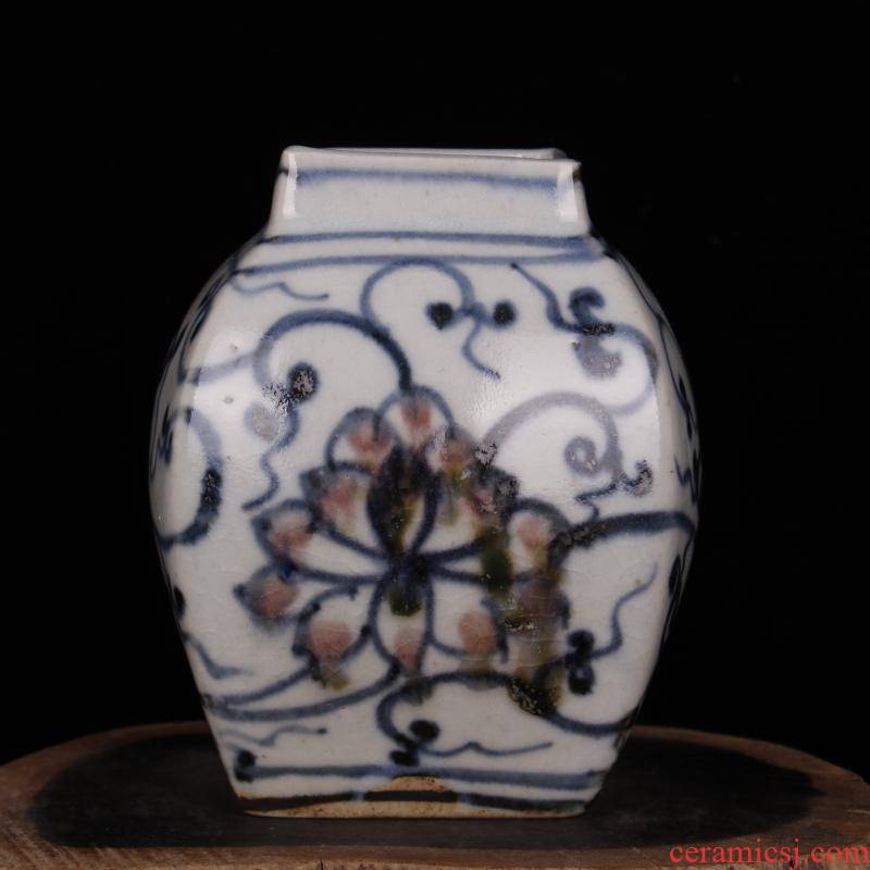 Archaize of jingdezhen blue and white porcelain square canister antique reproduction antique collecting old items furnishing articles do old people