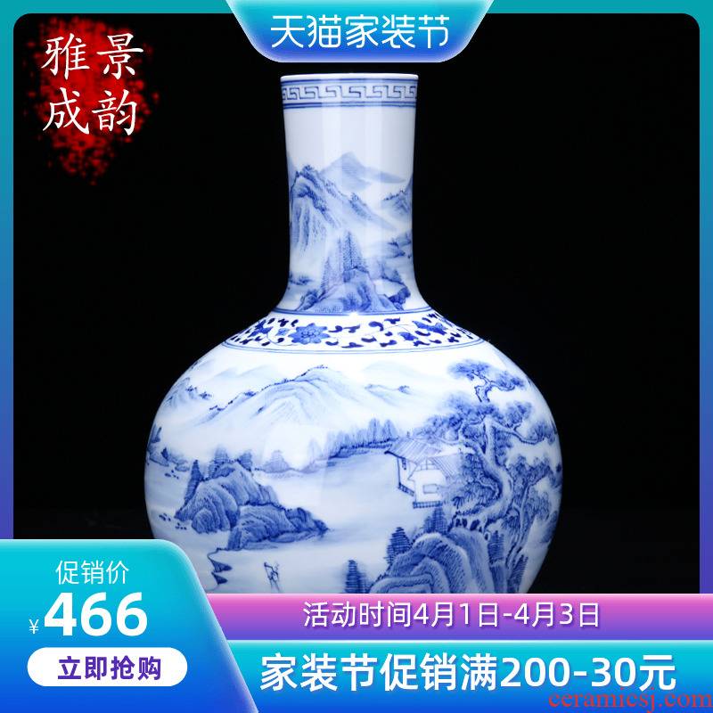 The blue and white porcelain of jingdezhen ceramics hand - made songjiang nostalgia tree home sitting room porch decoration furnishing articles