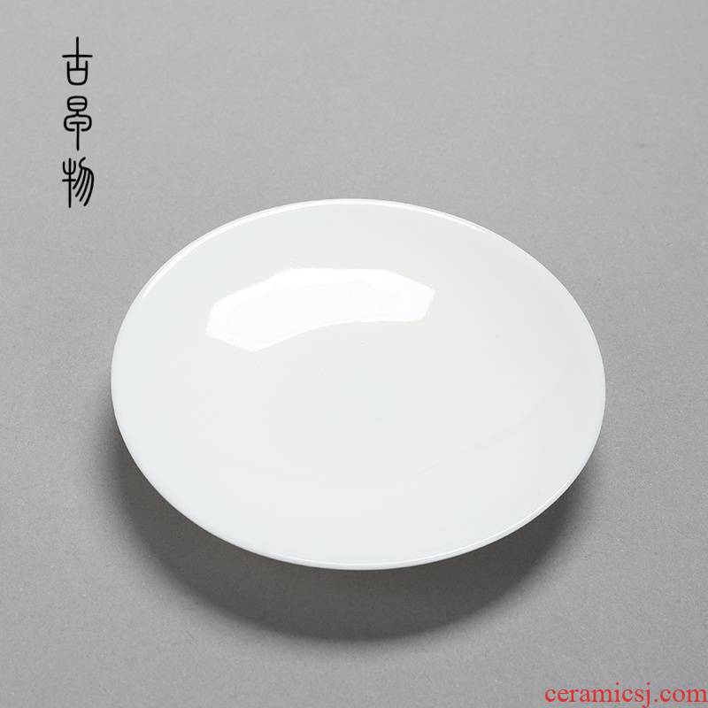 Dehua white porcelain cup mat suet jade master cup insulation pad saucer ceramic kung fu tea tea accessories