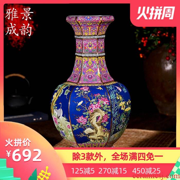 Jingdezhen ceramic archaize great ground vase restoring ancient ways is the sitting room of modern new Chinese style household act the role ofing is tasted furnishing articles of art