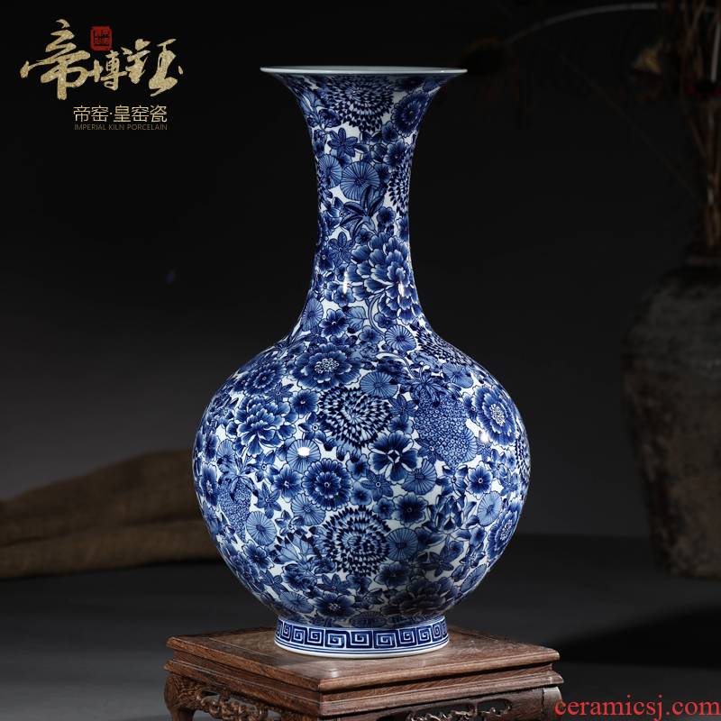 Antique hand - made porcelain of jingdezhen ceramics flower bottles of the sitting room of Chinese style household adornment furnishing articles