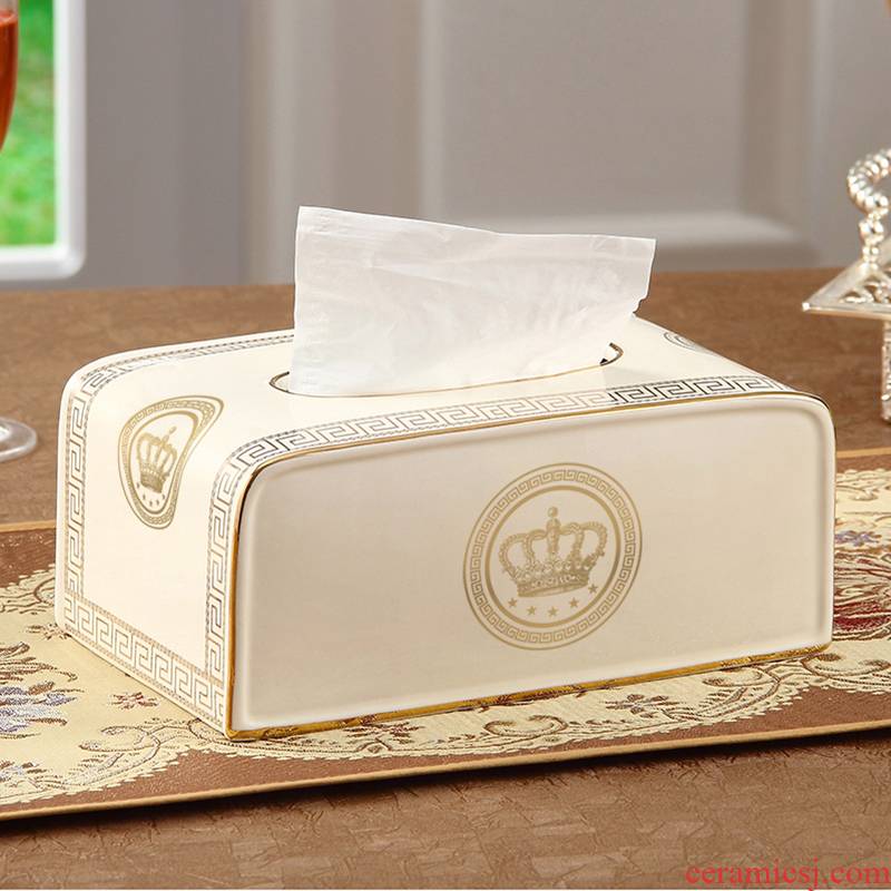 European style living room tissue box creative contracted large napkin box ceramic pump box Jane the tea table decorations furnishing articles