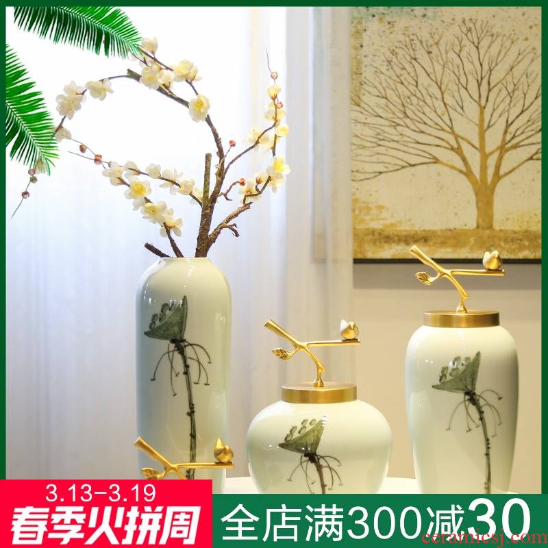 New Chinese style household ceramics bronze decoration in example room soft adornment TV ark hotel in the sitting room porch place