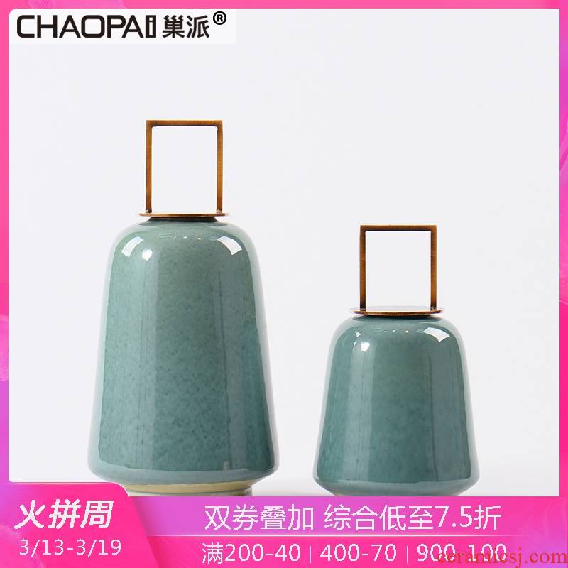 Wine ceramic decoration ideas, the sitting room porch closet exhibition hall decoration new Chinese modern soft outfit furniture furnishing articles